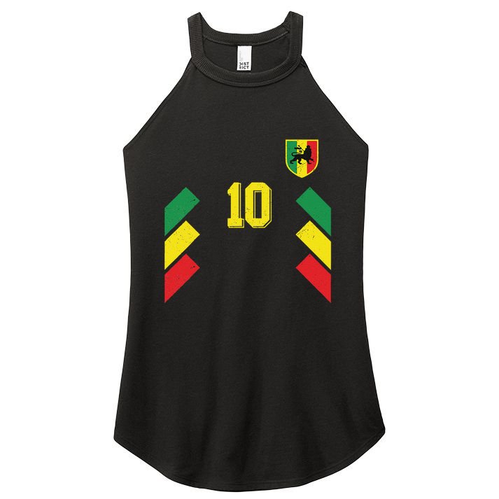 Retro Ethiopia Soccer Or Football For Ethiopian Fans Women's Perfect Tri Rocker Tank