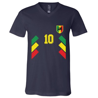 Retro Ethiopia Soccer Or Football For Ethiopian Fans V-Neck T-Shirt