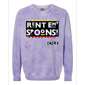 Rent Em Spoons 90S Black Sitcom Lover Urban Clothing Colorblast Crewneck Sweatshirt