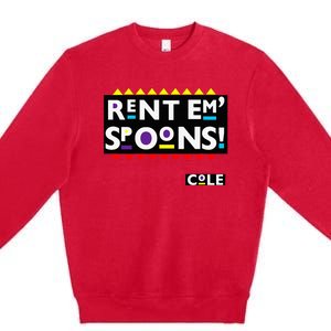 Rent Em Spoons 90S Black Sitcom Lover Urban Clothing Premium Crewneck Sweatshirt