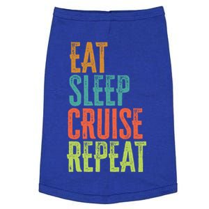 Retro Eat Sleep Cruise Repeat Sea Summer Vacation Ship Beach Gift Doggie Tank