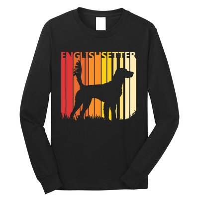 Retro English Setter Dog Merry Christmas Gift Long Sleeve Shirt