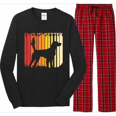 Retro English Setter Dog Merry Christmas Gift Long Sleeve Pajama Set