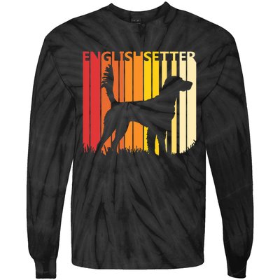 Retro English Setter Dog Merry Christmas Gift Tie-Dye Long Sleeve Shirt