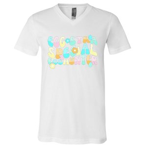 Retro Egg-stra Special Egghunter Easter Classic Clothing V-Neck T-Shirt