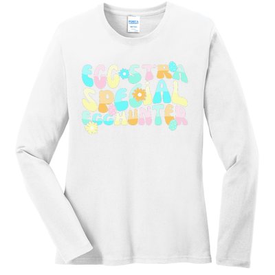 Retro Egg-stra Special Egghunter Easter Classic Clothing Ladies Long Sleeve Shirt