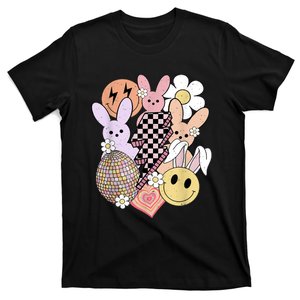 Retro Easter Shirt Easter Bunny Smile Face Groovy Easter Day T-Shirt