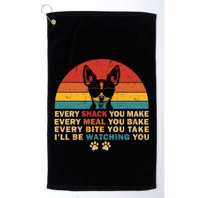 Retro Every Snack You Make Funny Chihuahua Dog Lover Owner Meaningful Gift Golf Towel