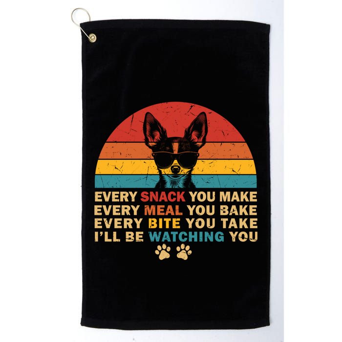 Retro Every Snack You Make Funny Chihuahua Dog Lover Owner Meaningful Gift Golf Towel