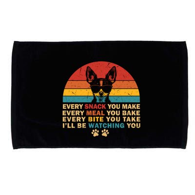 Retro Every Snack You Make Funny Chihuahua Dog Lover Owner Meaningful Gift Microfiber Hand Towel