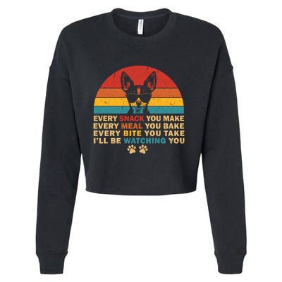 Retro Every Snack You Make Funny Chihuahua Dog Lover Owner Meaningful Gift Cropped Pullover Crew