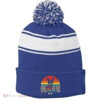 Retro Every Snack You Make Funny Chihuahua Dog Lover Owner Meaningful Gift Stripe Pom Pom Beanie