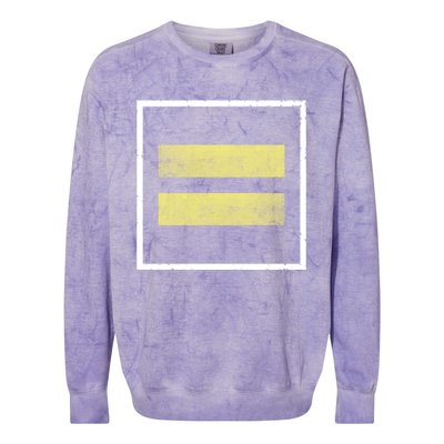 Retro Equal Sign Equality Ll Hu Rights Gift Colorblast Crewneck Sweatshirt