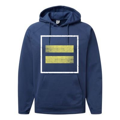 Retro Equal Sign Equality Ll Hu Rights Gift Performance Fleece Hoodie