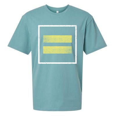 Retro Equal Sign Equality Ll Hu Rights Gift Sueded Cloud Jersey T-Shirt