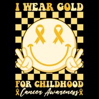 Retro Emoji Smiley I Wear Gold For Childhood Cancer Awareness Tall T-Shirt