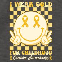 Retro Emoji Smiley I Wear Gold For Childhood Cancer Awareness Vector Backpack