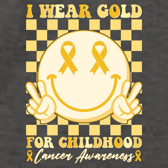 Retro Emoji Smiley I Wear Gold For Childhood Cancer Awareness Vector Backpack