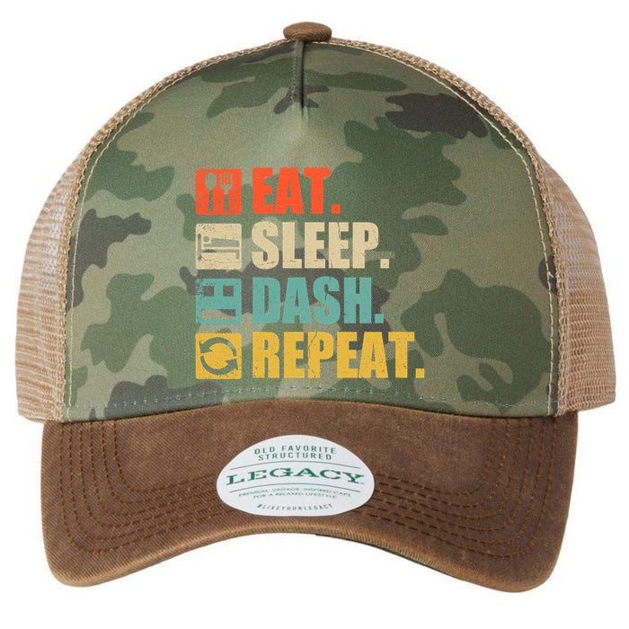 Retro Eat Sleep Dash Repeat Video Game Gift Legacy Tie Dye Trucker Hat