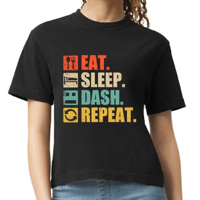 Retro Eat Sleep Dash Repeat Video Game Gift Comfort Colors Boxy T-Shirt