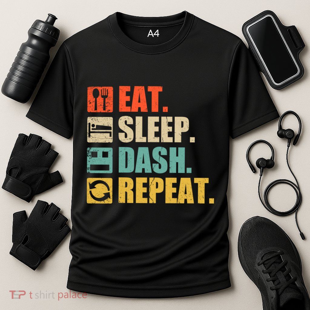 Retro Eat Sleep Dash Repeat Video Game Gift Performance Shirt