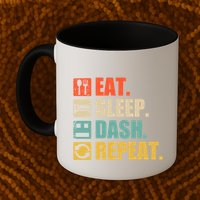 Retro Eat Sleep Dash Repeat Video Game Gift Mug