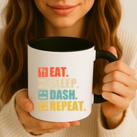Retro Eat Sleep Dash Repeat Video Game Gift Mug