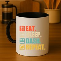 Retro Eat Sleep Dash Repeat Video Game Gift Mug