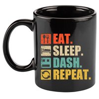 Retro Eat Sleep Dash Repeat Video Game Gift 11oz C Handle Ceramic Mug