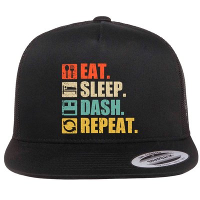 Retro Eat Sleep Dash Repeat Video Game Gift Flatbill Hat