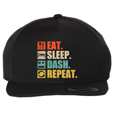 Retro Eat Sleep Dash Repeat Video Game Gift Wool Snapback Cap