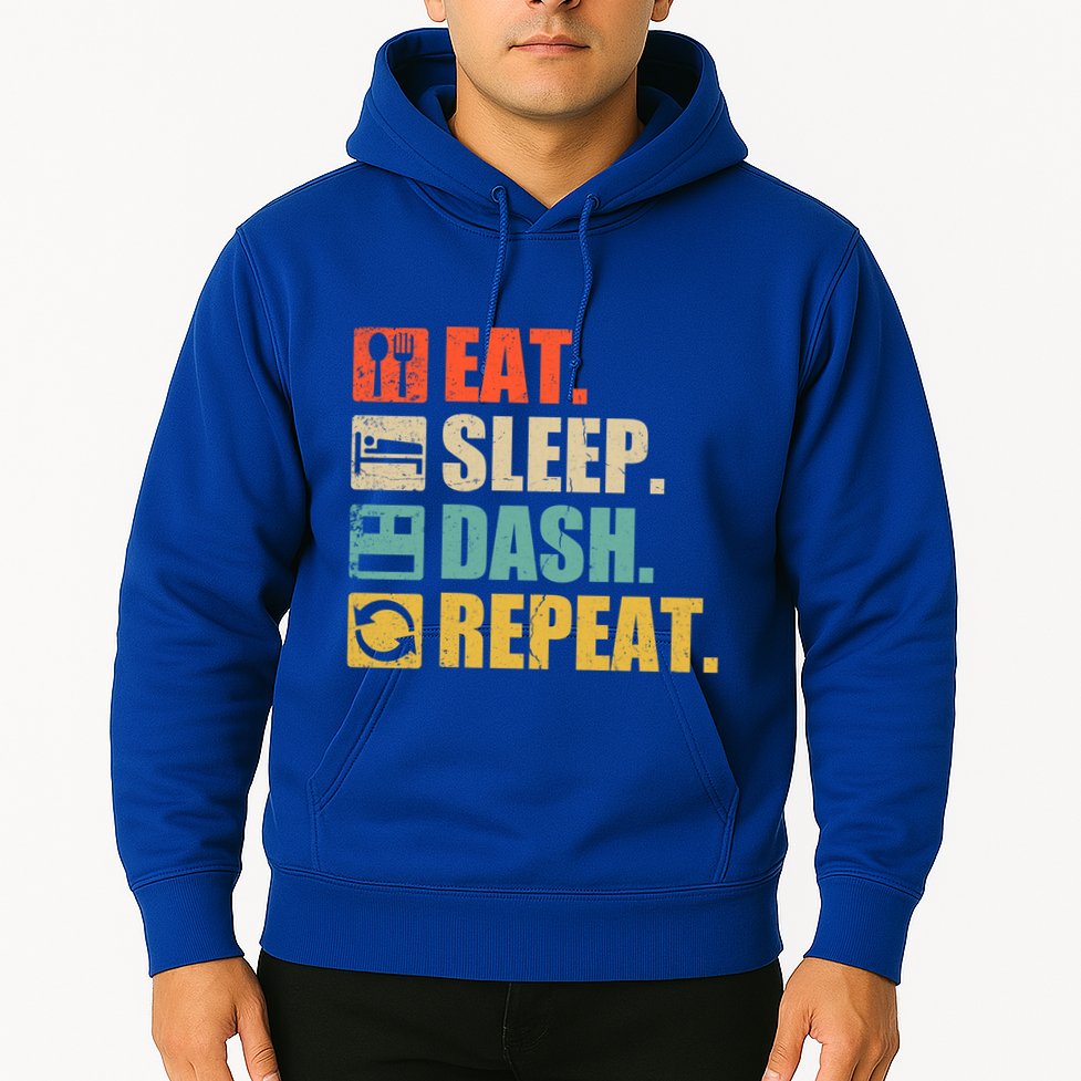 Retro Eat Sleep Dash Repeat Video Game Gift Hoodie
