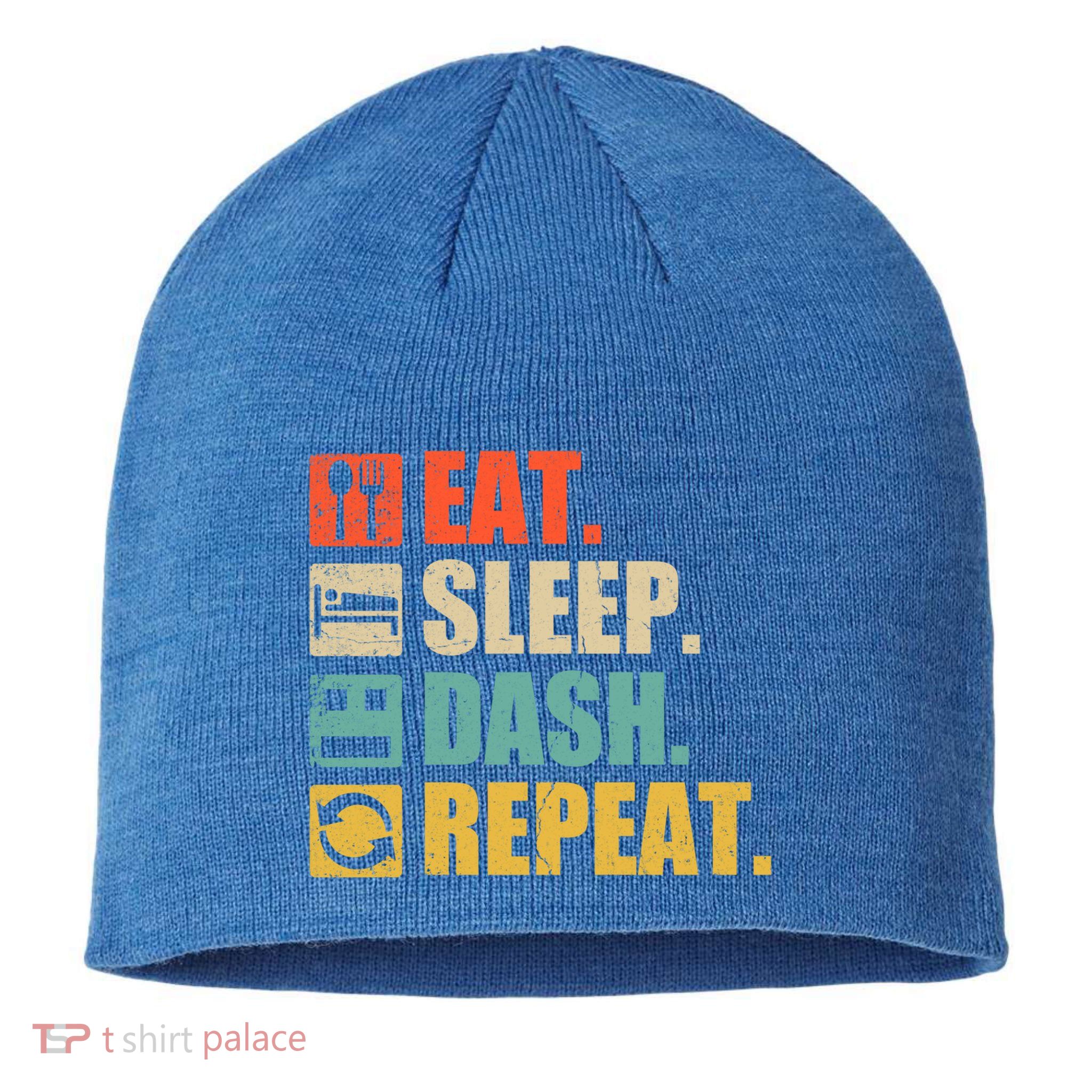 Retro Eat Sleep Dash Repeat Video Game Gift Sustainable Beanie