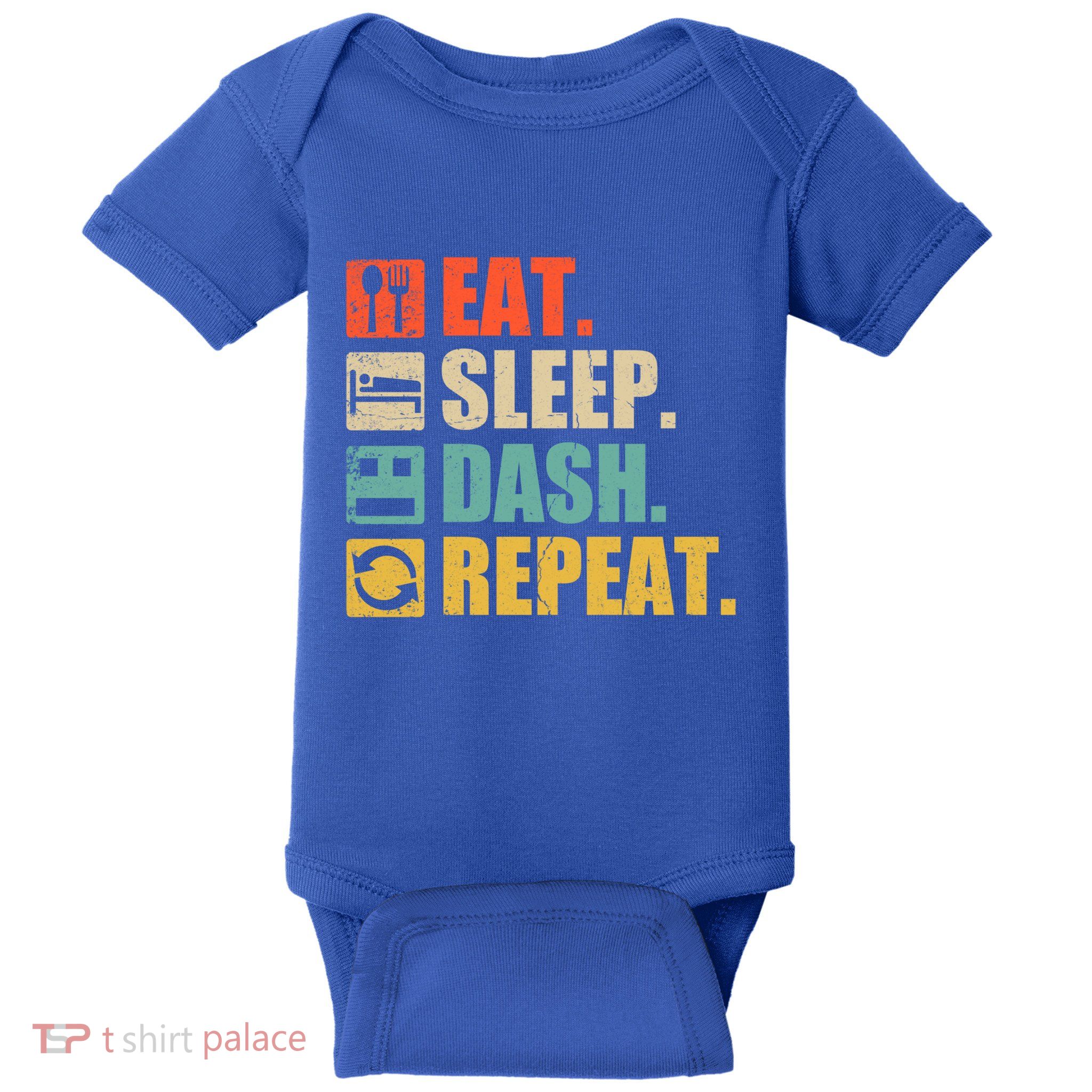 Retro Eat Sleep Dash Repeat Video Game Gift Baby Bodysuit