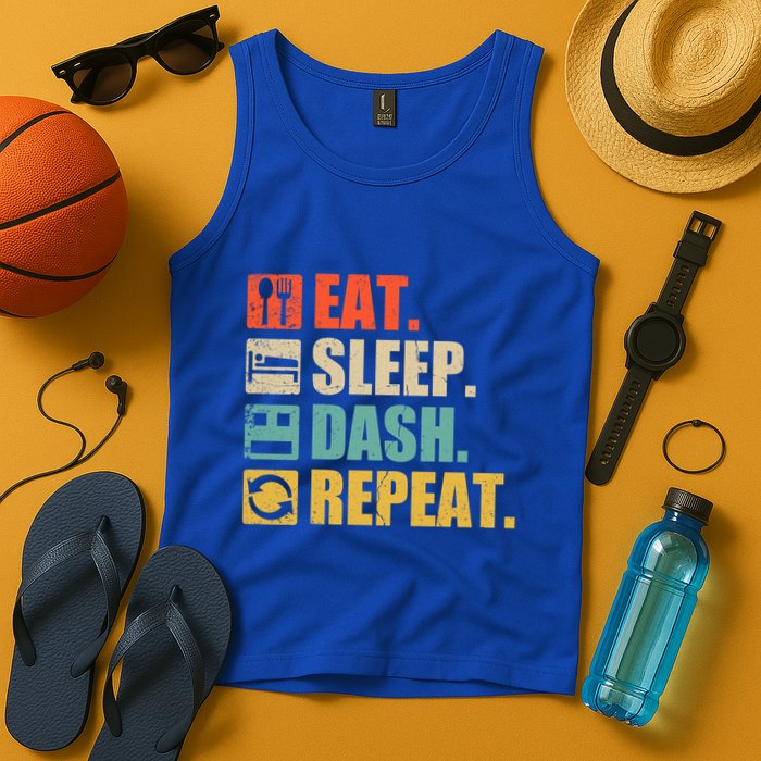 Retro Eat Sleep Dash Repeat Video Game Gift Tank Top