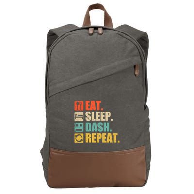 Retro Eat Sleep Dash Repeat Video Game Gift Cotton Canvas Backpack