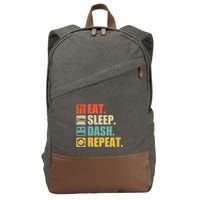 Retro Eat Sleep Dash Repeat Video Game Gift Cotton Canvas Backpack