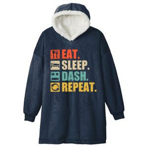 Retro Eat Sleep Dash Repeat Video Game Gift Hooded Wearable Blanket