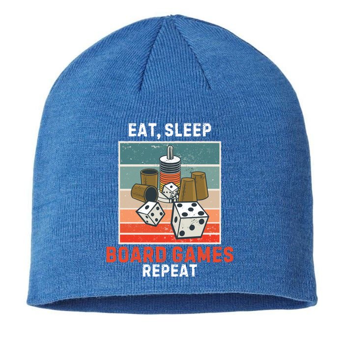 Retro Eat Sleep Board Games Repeat Vintage Board Games Gift Sustainable Beanie