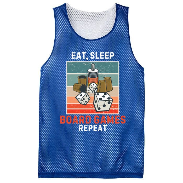 Retro Eat Sleep Board Games Repeat Vintage Board Games Gift Mesh Reversible Basketball Jersey Tank