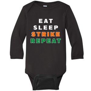 Rattler Eat Sleep Strike Repeat Baby Long Sleeve Bodysuit