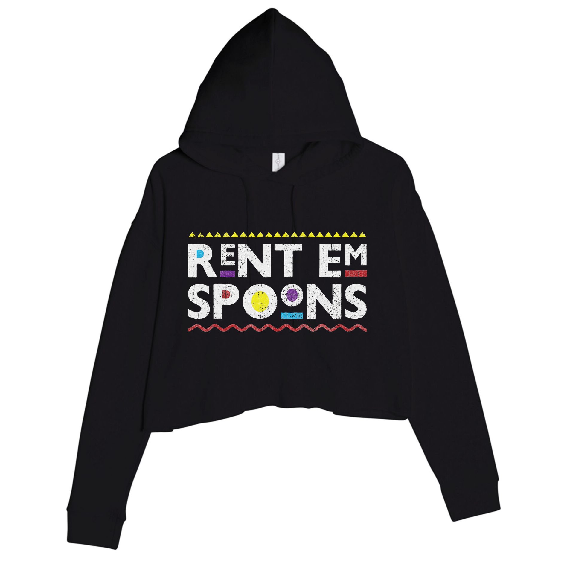 Rent Em Spoons 90S Style African Crop Fleece Hoodie