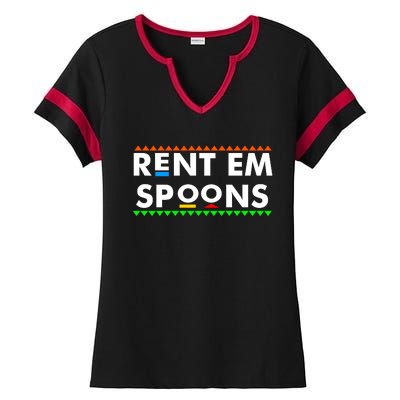 Rent Em Spoons Ladies Halftime Notch Neck Tee