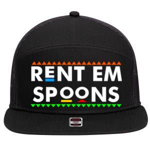 Rent Em Spoons 7 Panel Mesh Trucker Snapback Hat