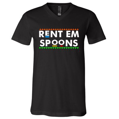 Rent Em Spoons V-Neck T-Shirt