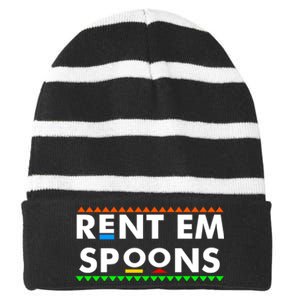 Rent Em Spoons Striped Beanie with Solid Band