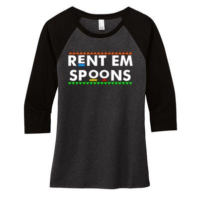 Rent Em Spoons Women's Tri-Blend 3/4-Sleeve Raglan Shirt