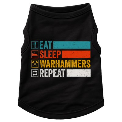 Retro Eat Sleep Warhammers Repeat Funny Gamer Video Gaming Doggie Tank