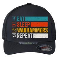 Retro Eat Sleep Warhammers Repeat Funny Gamer Video Gaming Flexfit Unipanel Trucker Cap