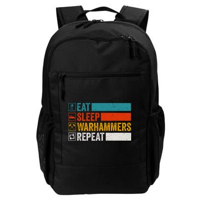 Retro Eat Sleep Warhammers Repeat Funny Gamer Video Gaming Backpack